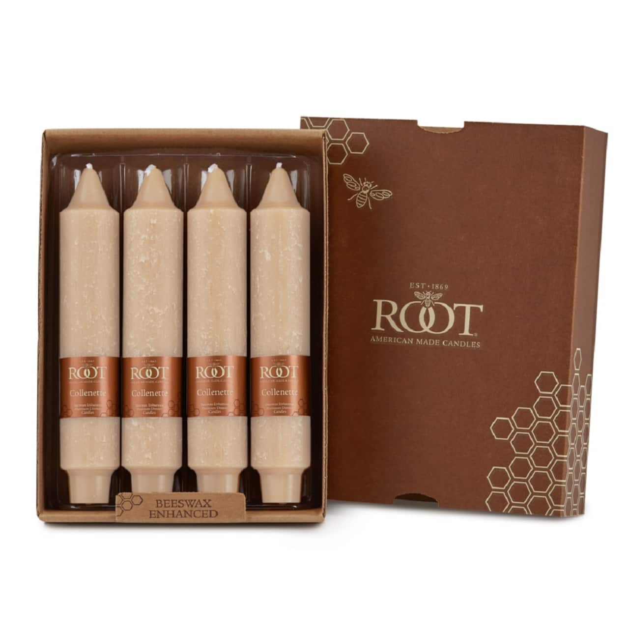 Root Candles 7" Unscented Timberline™ Collenette Taper Candles, 4ct.